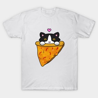Cat eating a slice of pizza T-Shirt